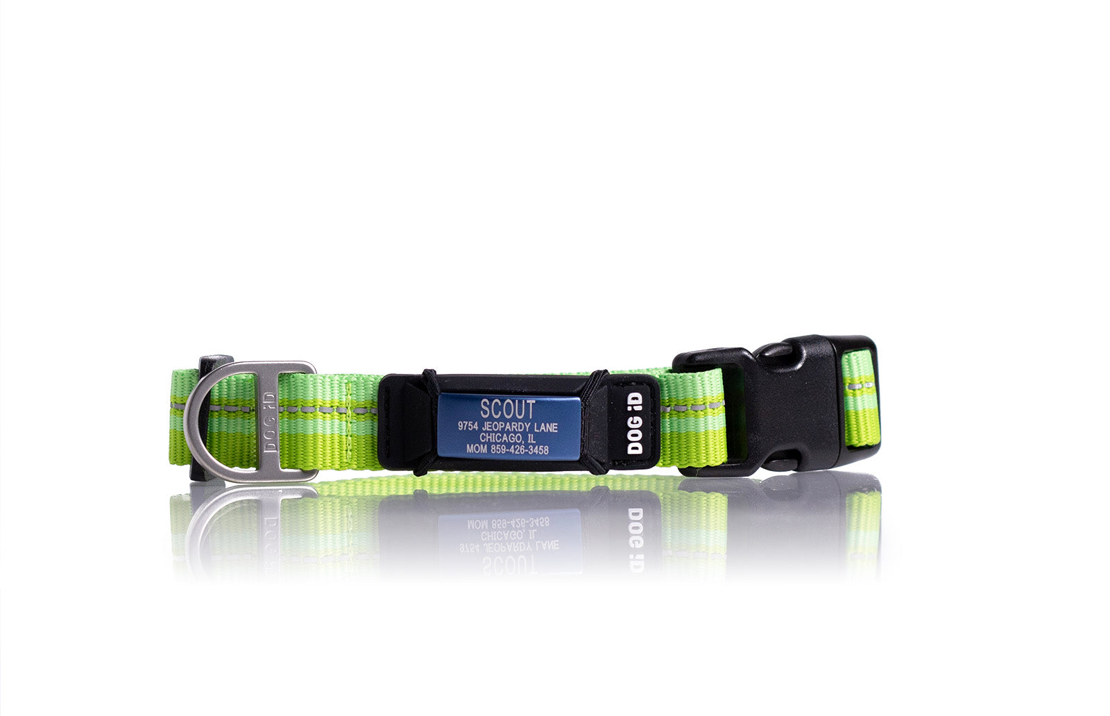 Replacement Rock Solid Collar ID 1 ID Small Sapphire Hi-Viz Green