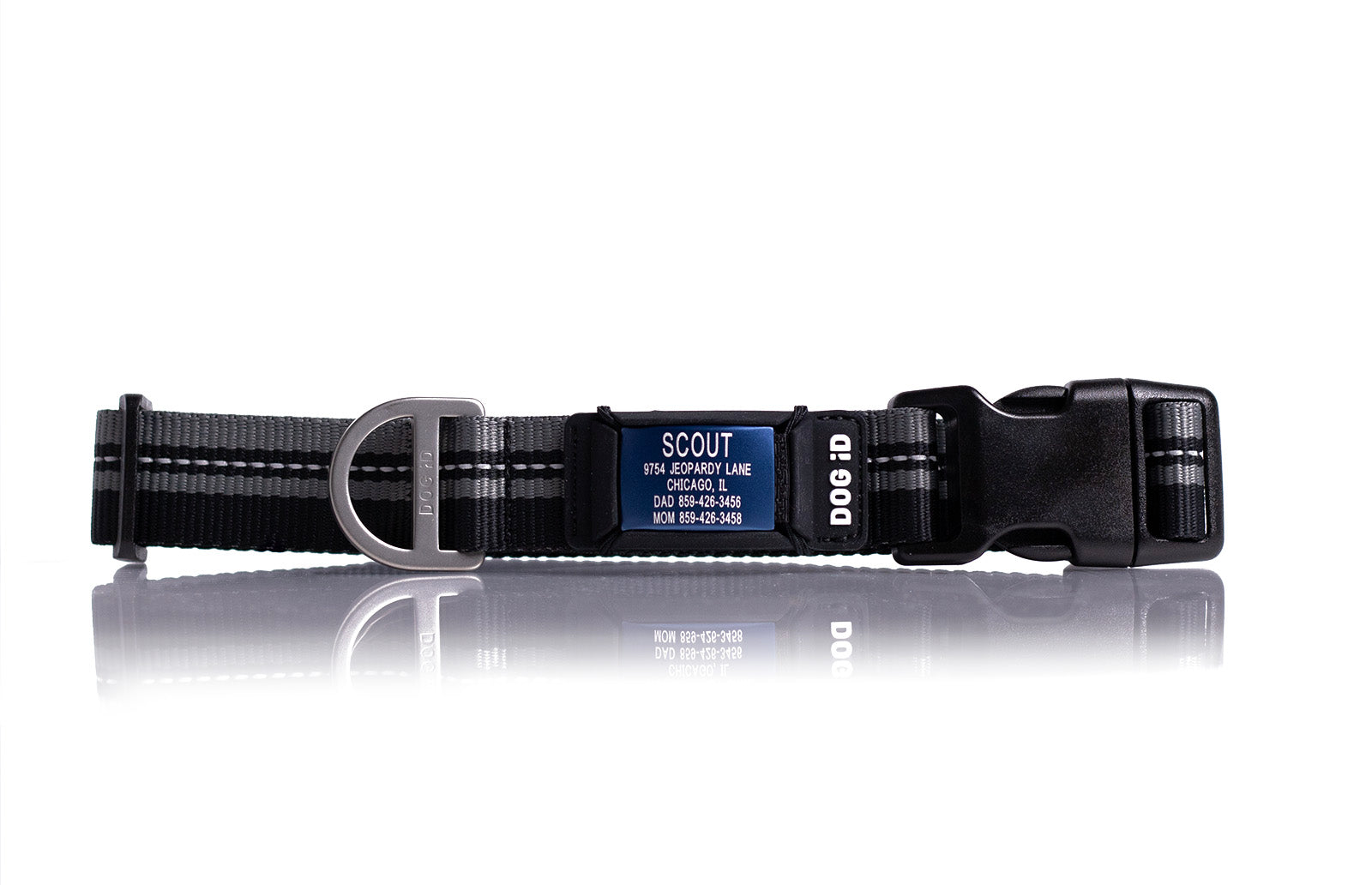 Replacement Rock Solid Collar ID 1 ID Med/Large Sapphire Black