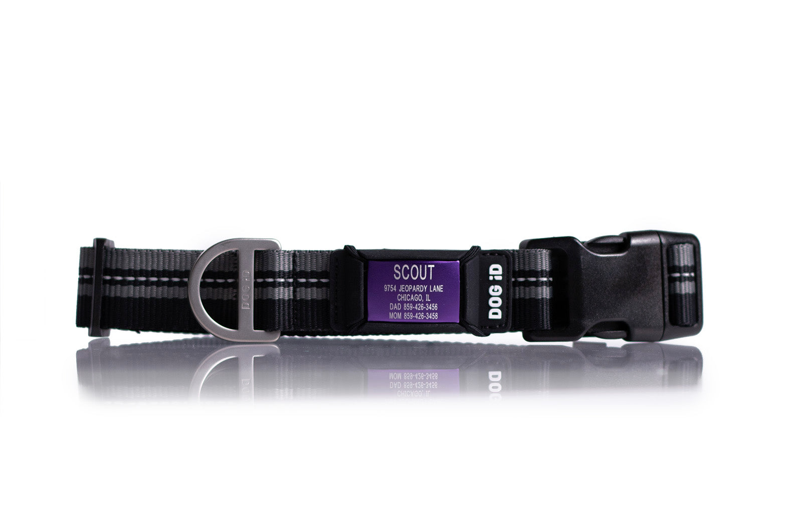 Replacement Rock Solid Collar ID 1 ID Med/Large Amethyst Black