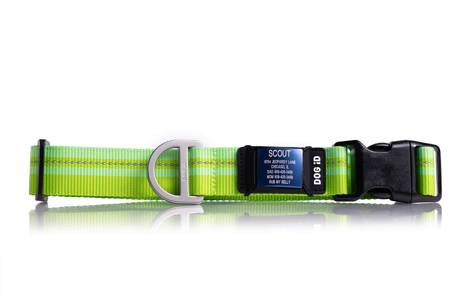 Replacement Rock Solid Collar ID 1 ID X-Large Sapphire Hi-Viz Green