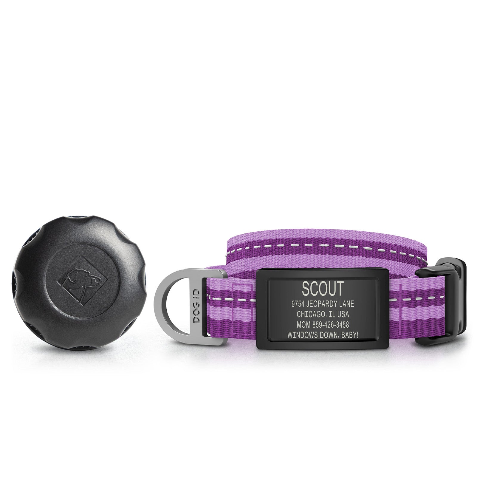AirTag Holder + Collar + ID ID Small Graphite Violet