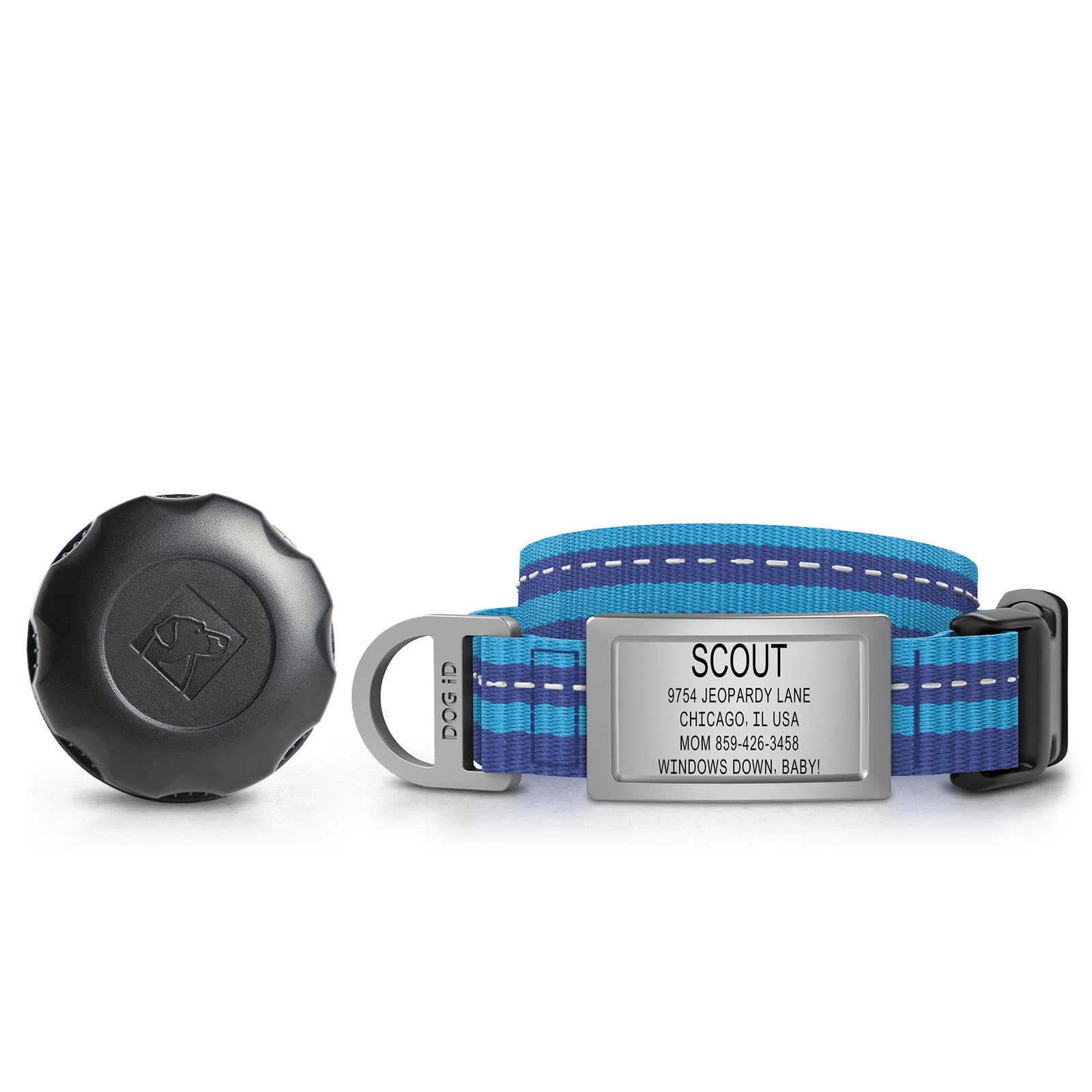 AirTag Holder + Collar + ID ID Small Slate Blue