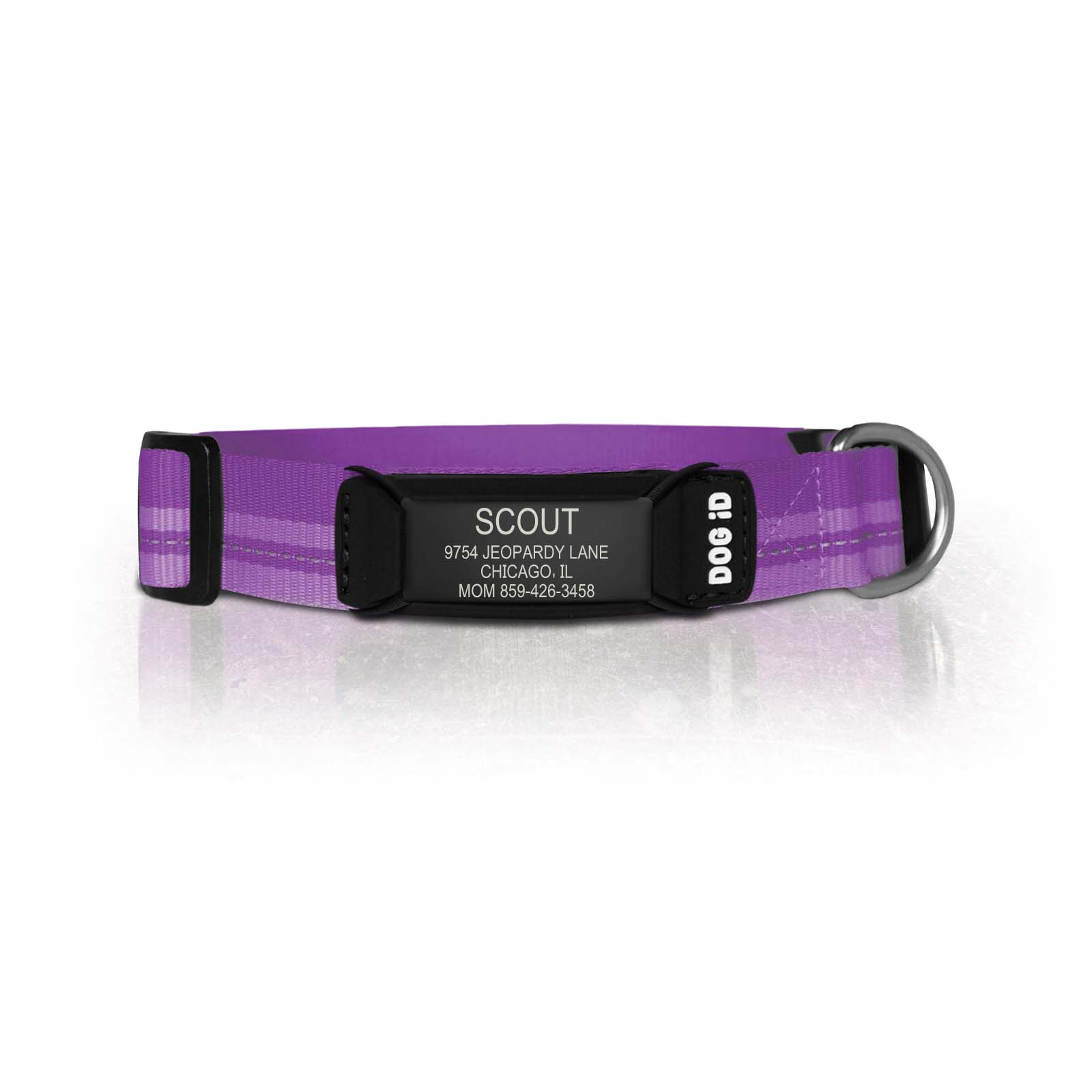 Rock Solid Collar ID 1 ID Small Graphite Violet