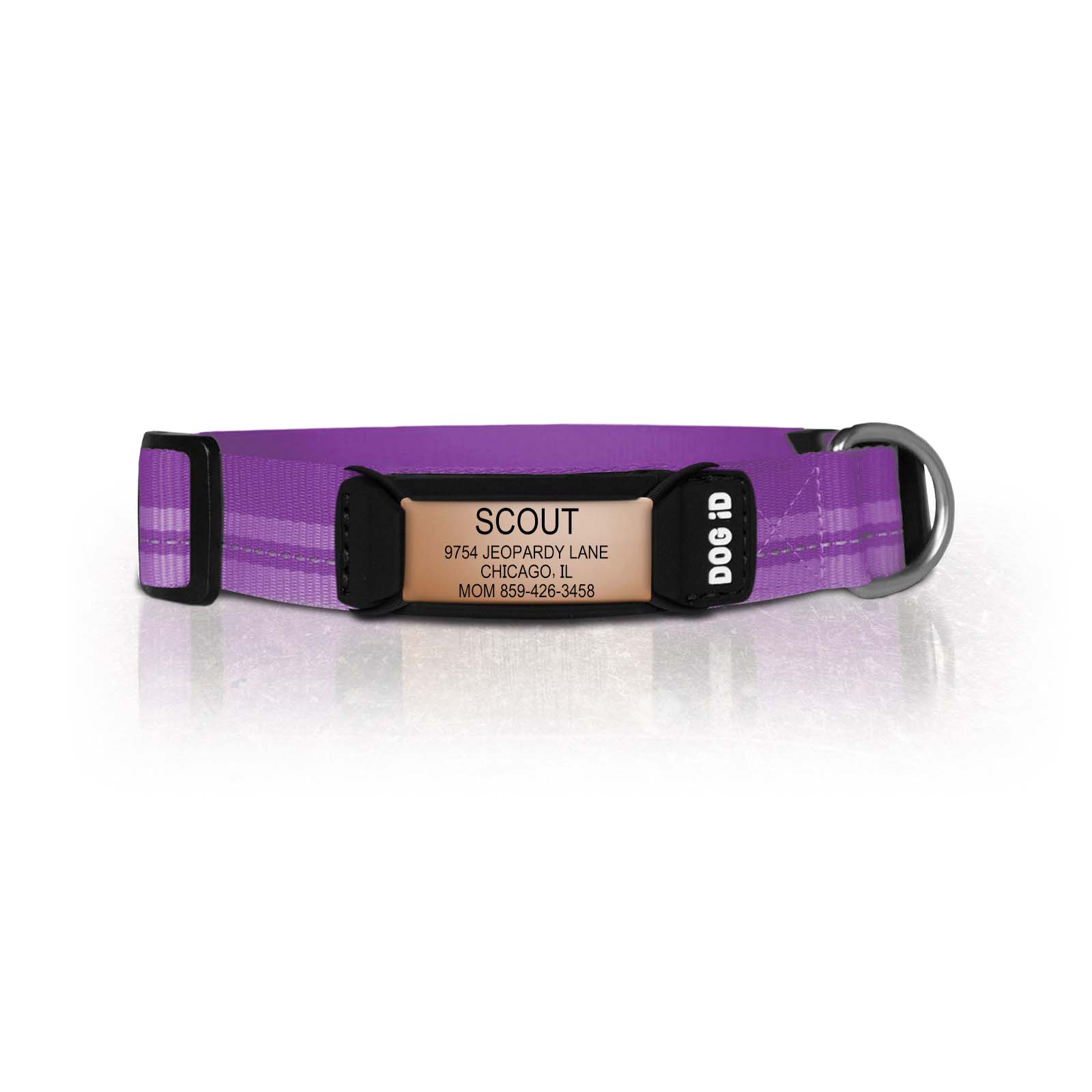 Replacement Rock Solid Collar ID 1 ID Small Rose Gold Violet