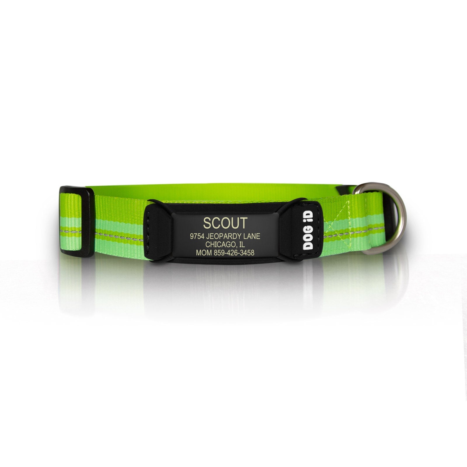 Rock Solid Collar ID 1 ID Small Graphite Hi-Viz Green