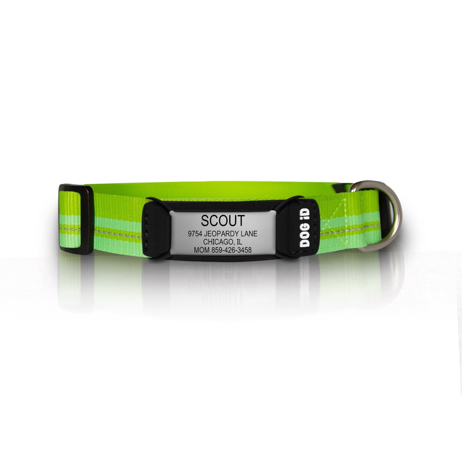 Rock Solid Collar ID ID Small Slate Hi-Viz Green