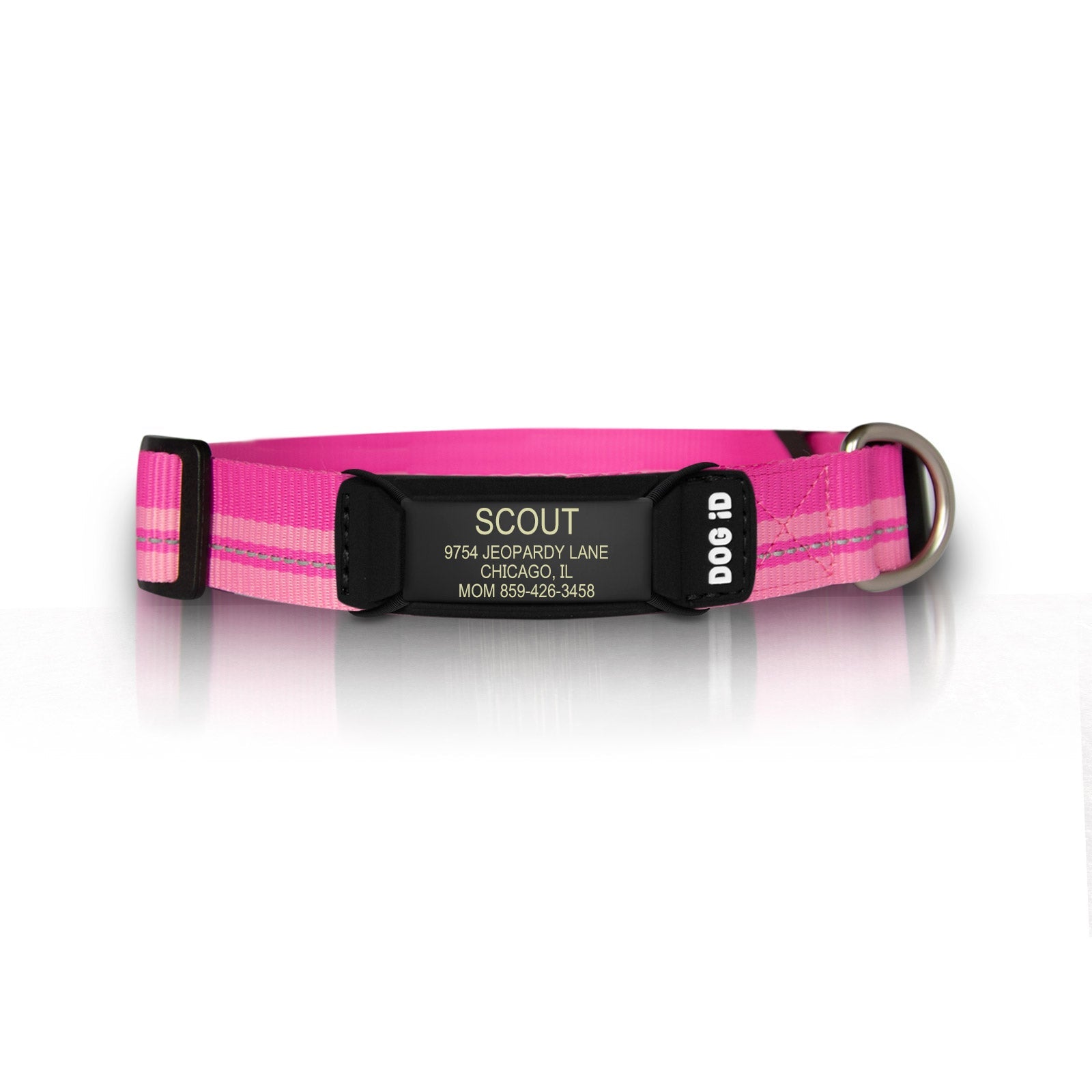 Rock Solid Collar ID 1 ID Small Graphite Pink