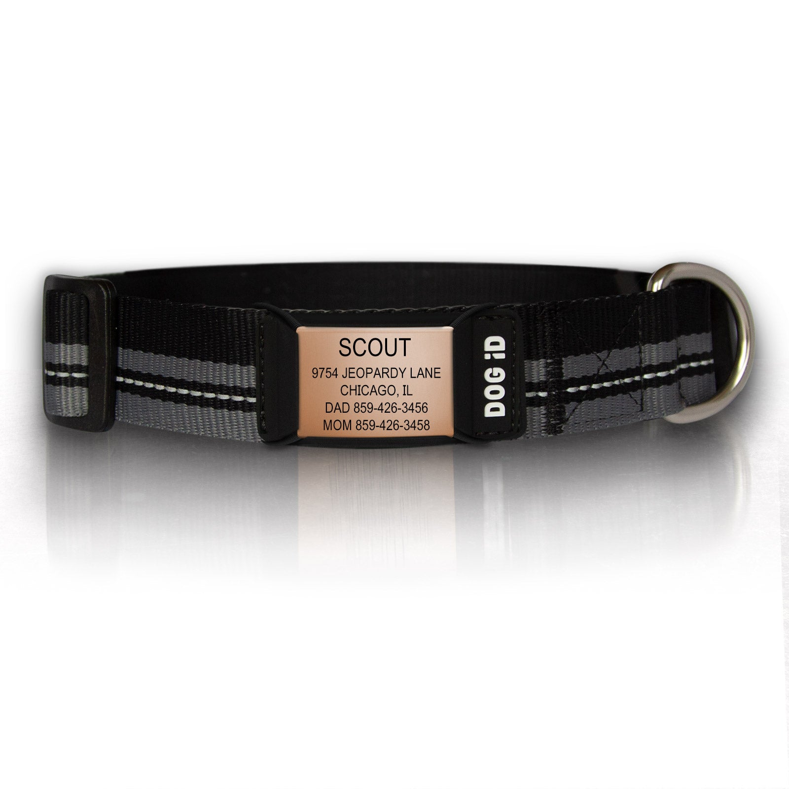 Replacement Rock Solid Collar ID 1 ID Med/Large Rose Gold Black