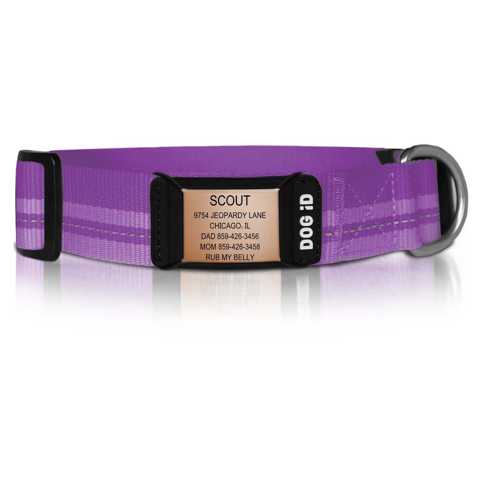 Replacement Rock Solid Collar ID 1 ID X-Large Rose Gold Violet