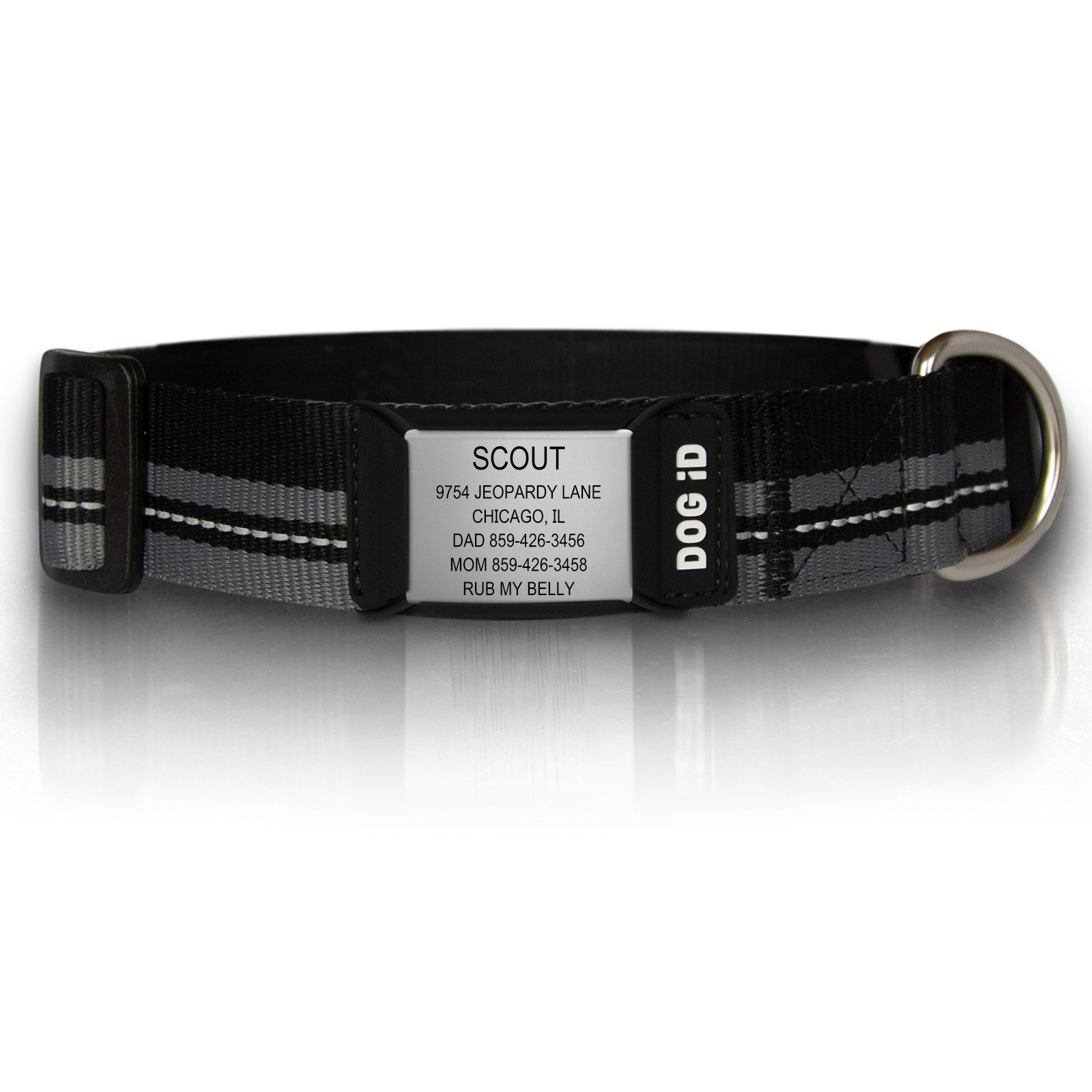 Rock Solid Collar ID ID X-Large Slate Black