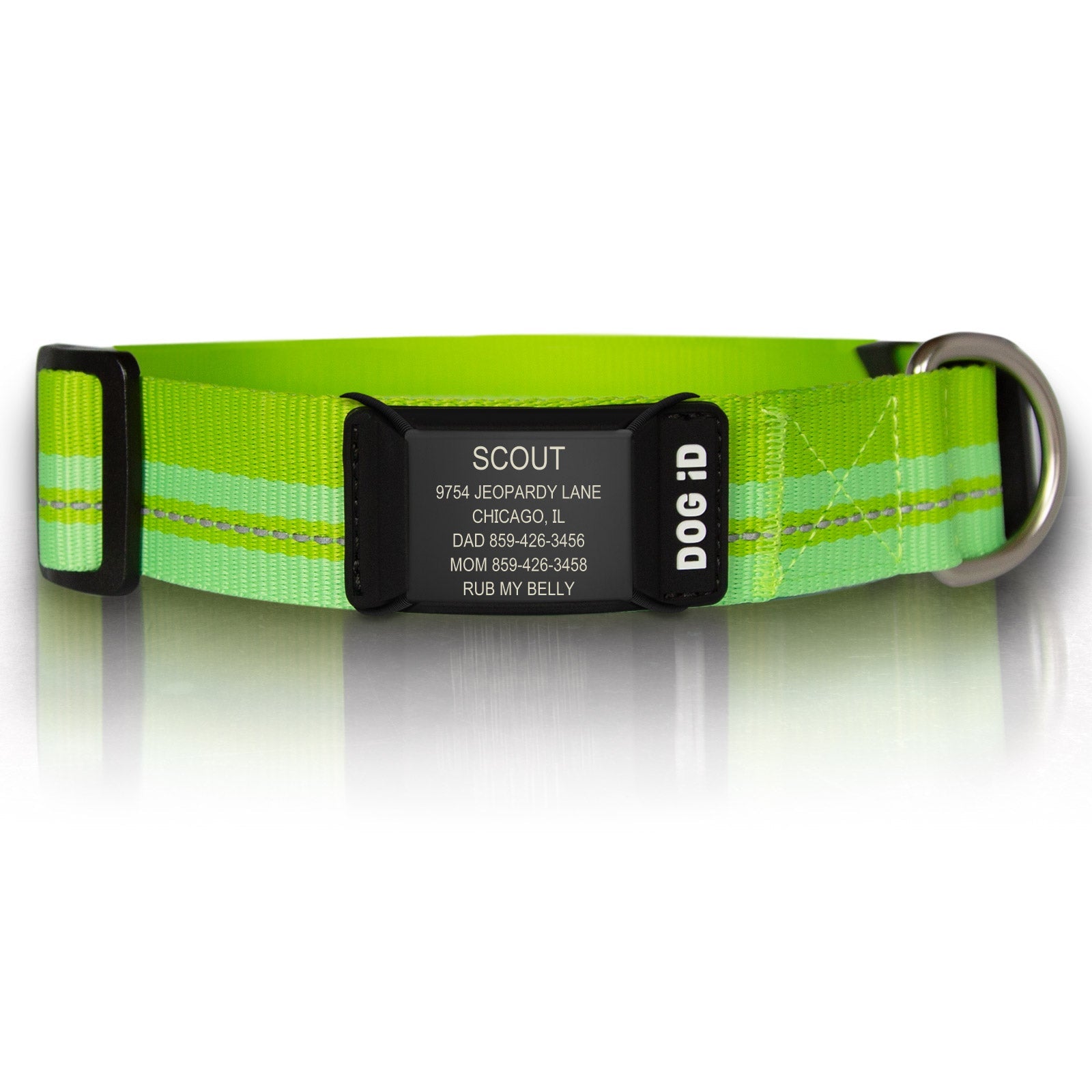 Rock Solid Collar ID ID X-Large Graphite Hi-Viz Green