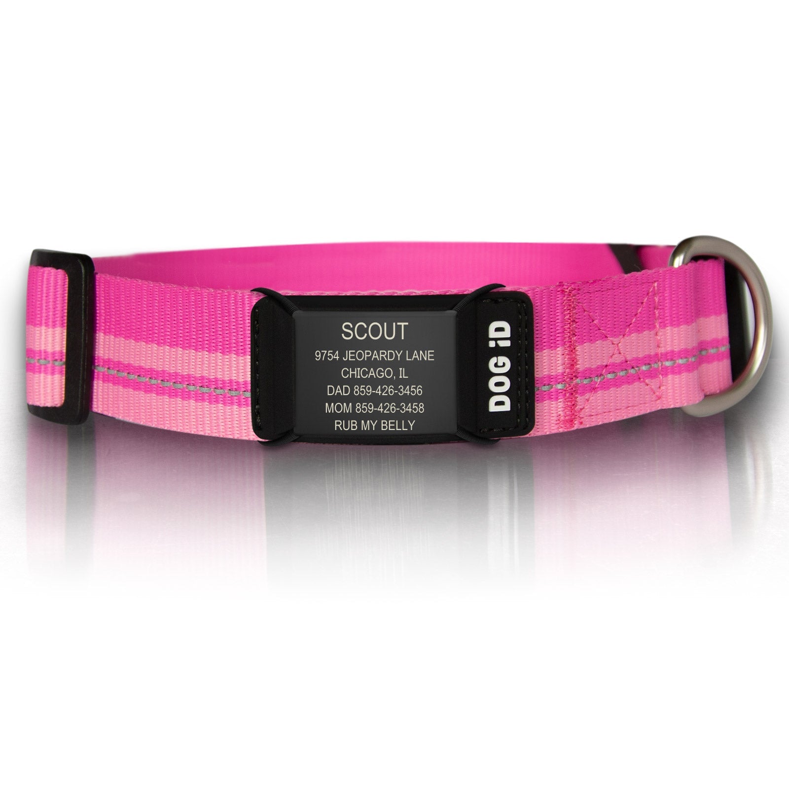 Rock Solid Collar ID 1 ID X-Large Graphite Pink
