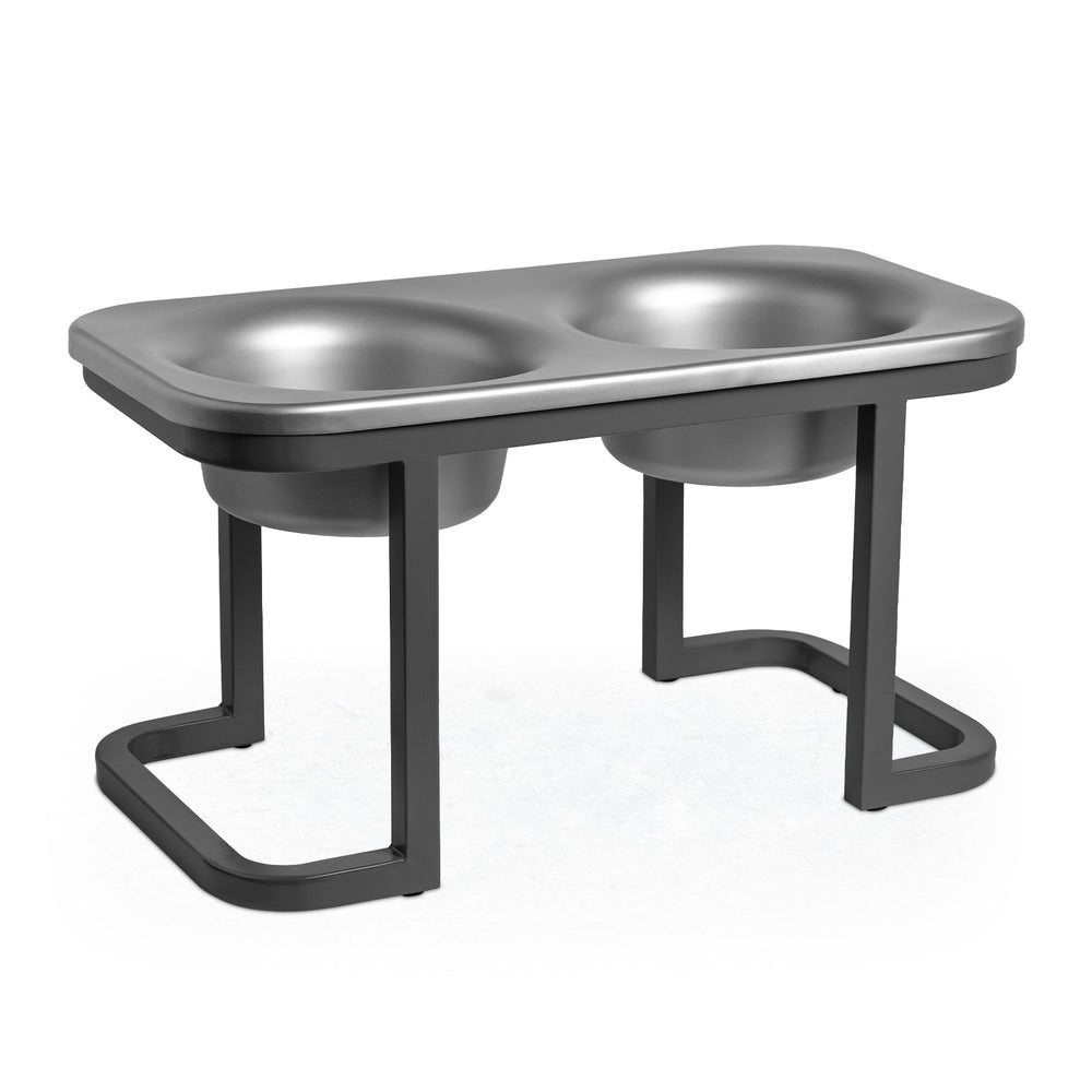 Graphite Button Components Better Bowl | Elevated Stainless Steel Dog Bowl | DOG iD
