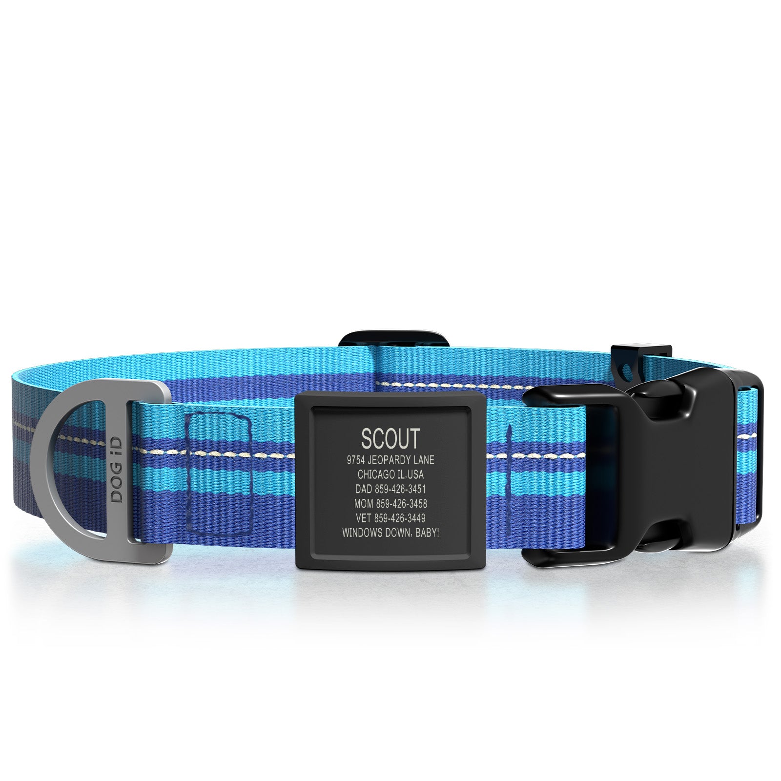 Dog ID Collar 2 ID X-Large Graphite Blue