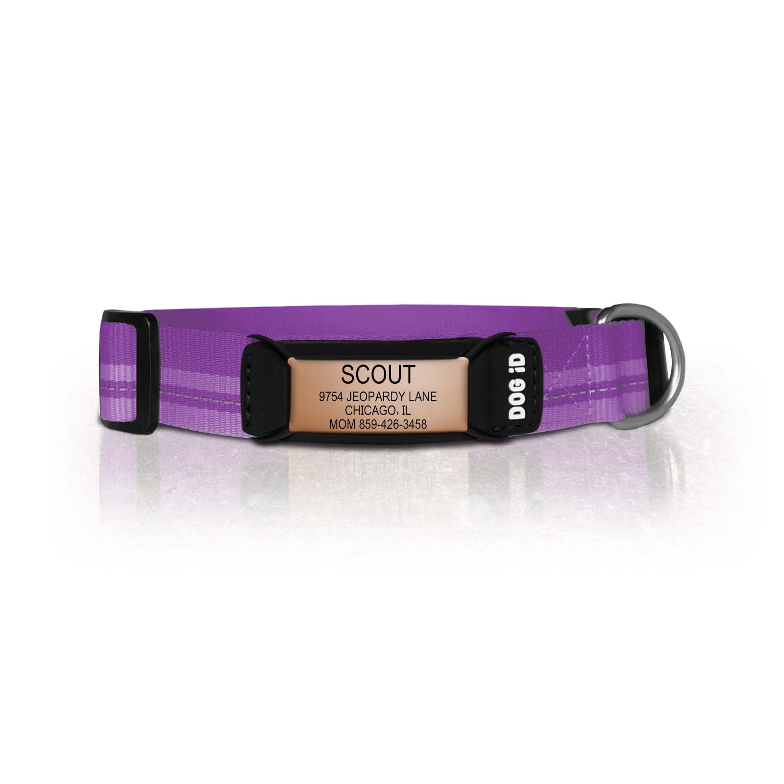 Rock Solid Collar ID ID Small Rose Gold Violet