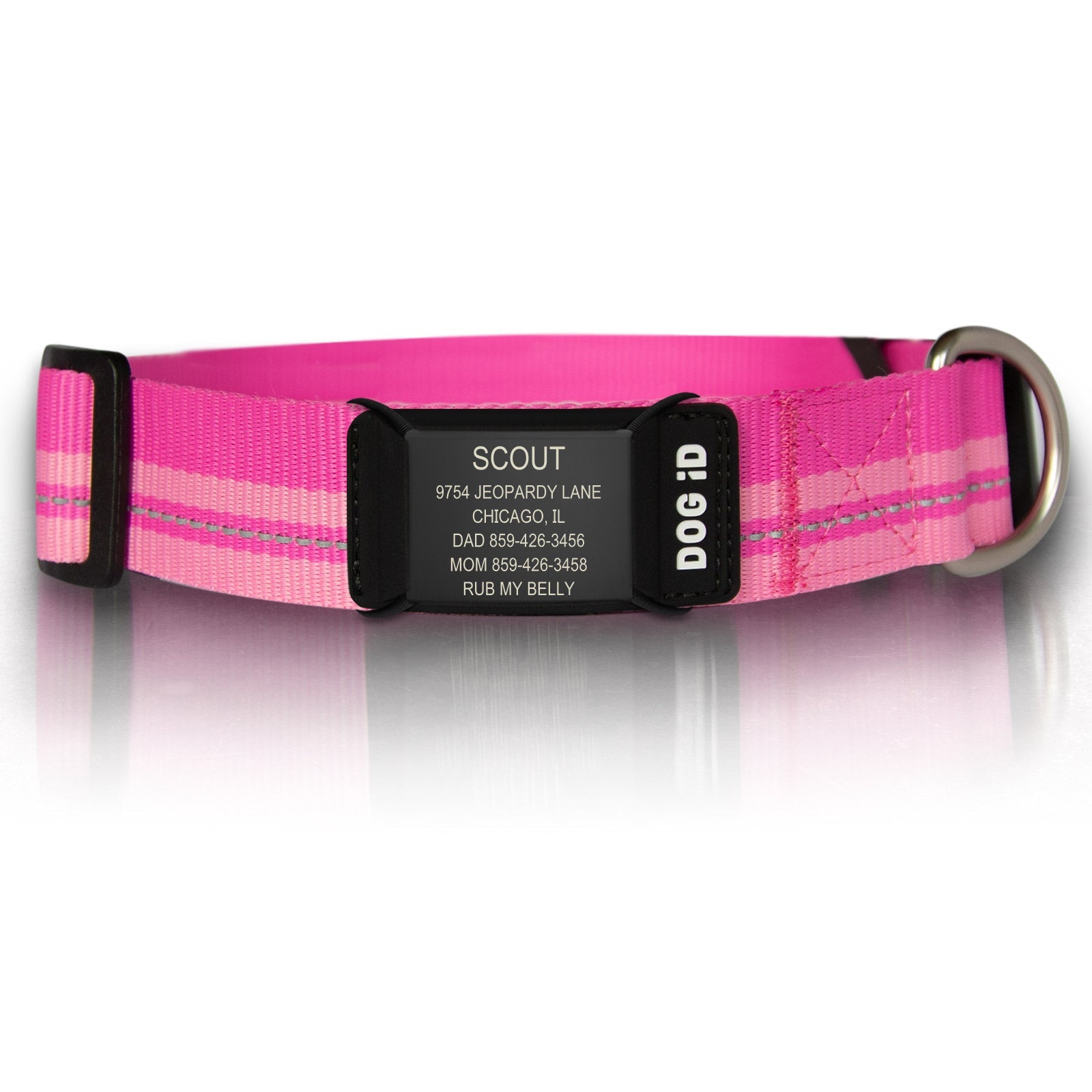 Rock Solid Collar ID ID X-Large Graphite Pink