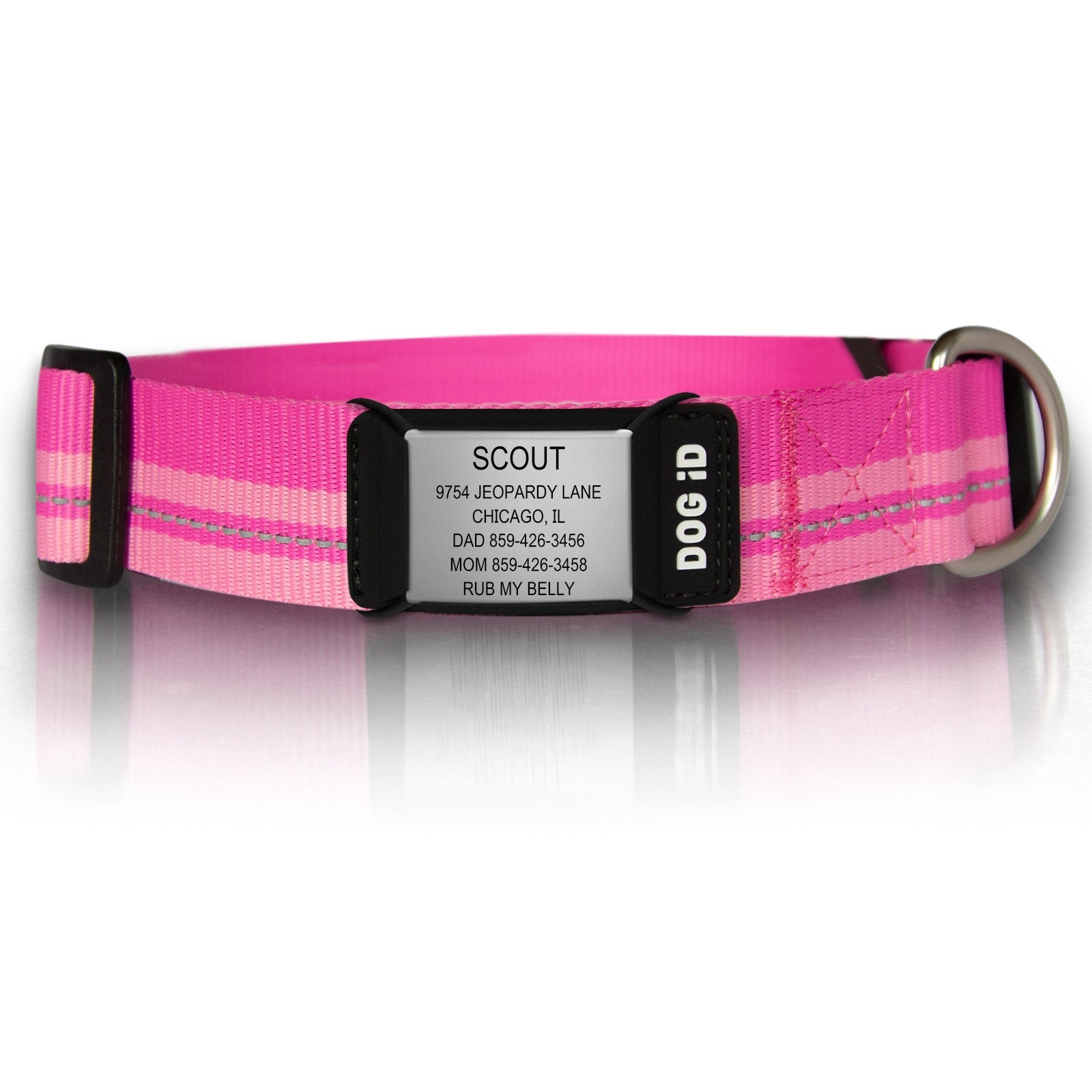 Rock Solid Collar ID ID X-Large Slate Pink